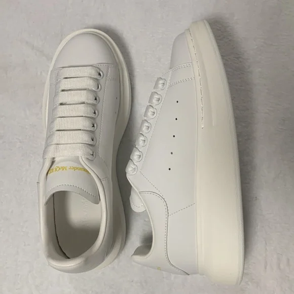 White Sneakers with Gold Detail - Picture 3 of 4